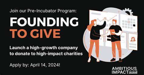 AIM (CE) new program: Founding to Give. Apply now to launch a .